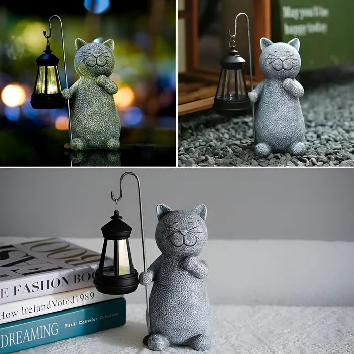 KittyBeam- bezaubernde solar-katzenstatuen-laterne für gartenfreuden