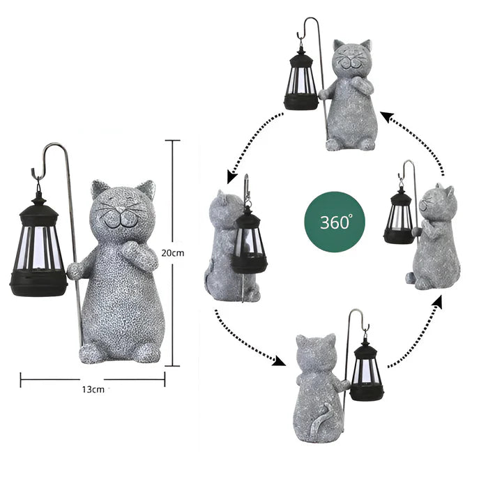 KittyBeam- bezaubernde solar-katzenstatuen-laterne für gartenfreuden