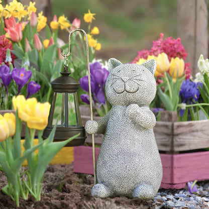 KittyBeam- bezaubernde solar-katzenstatuen-laterne für gartenfreuden