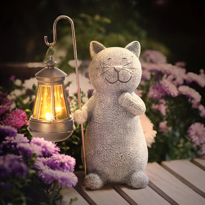 KittyBeam- bezaubernde solar-katzenstatuen-laterne für gartenfreuden