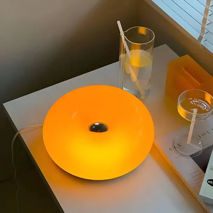 Orange donut-lampe - nordische donutglasleuchte - wandleuchte und tischleuchte