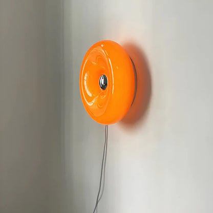 Orange donut-lampe - nordische donutglasleuchte - wandleuchte und tischleuchte