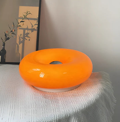 Orange donut-lampe - nordische donutglasleuchte - wandleuchte und tischleuchte