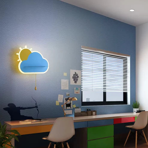 CloudLumi | led wandleuchte für jungen und mädchen im kinderzimmer | wandlampe mit wolkendesign