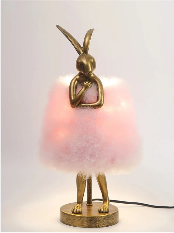 Fluffybunny - feder-kaninchen tischlampe