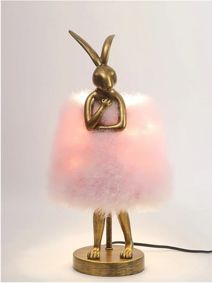 Fluffybunny - feder-kaninchen tischlampe