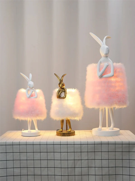 Fluffybunny - feder-kaninchen tischlampe