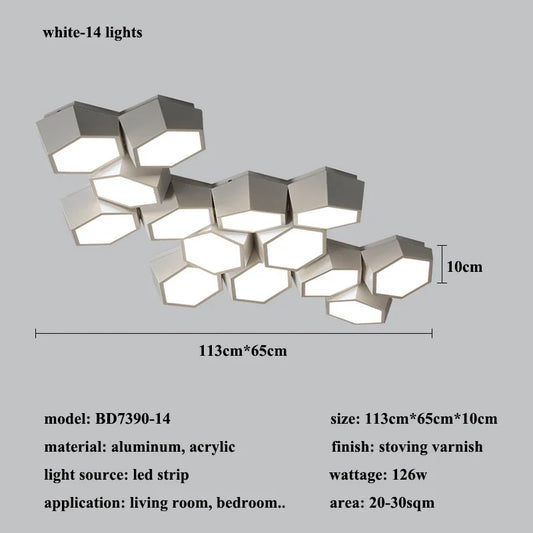 Moderne geometrie led-deckenleuchte