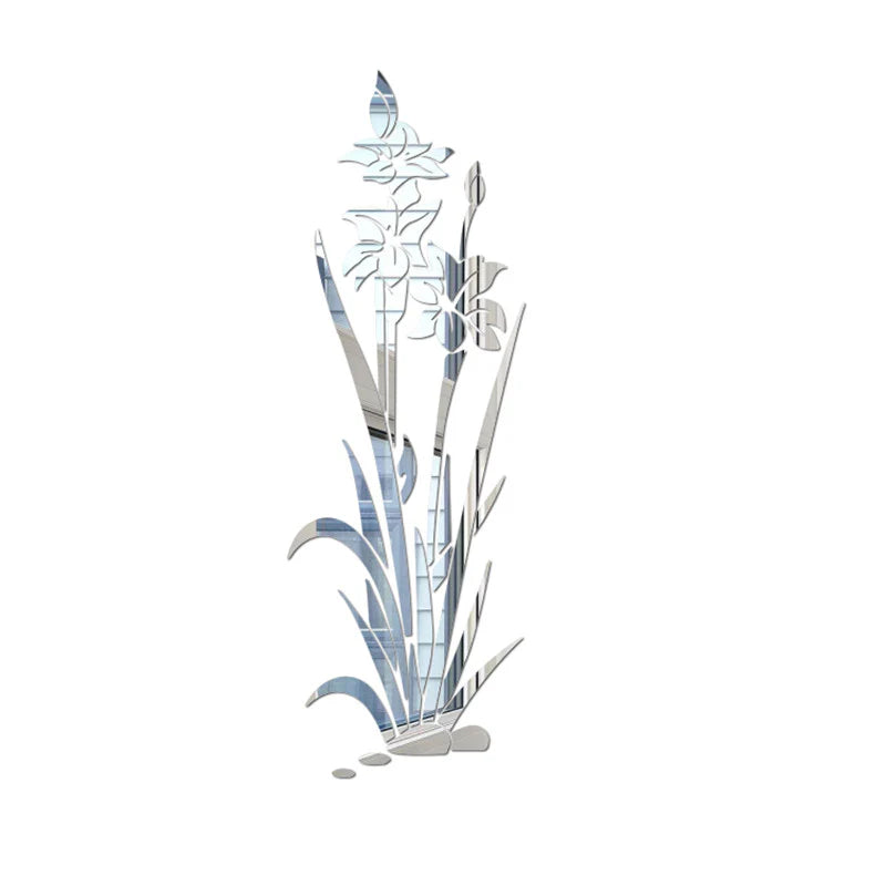 3D Wandaufkleber blume kristall gras