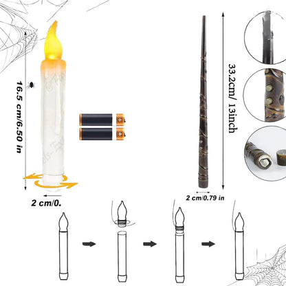 Magische zauberstab kerzenlichter